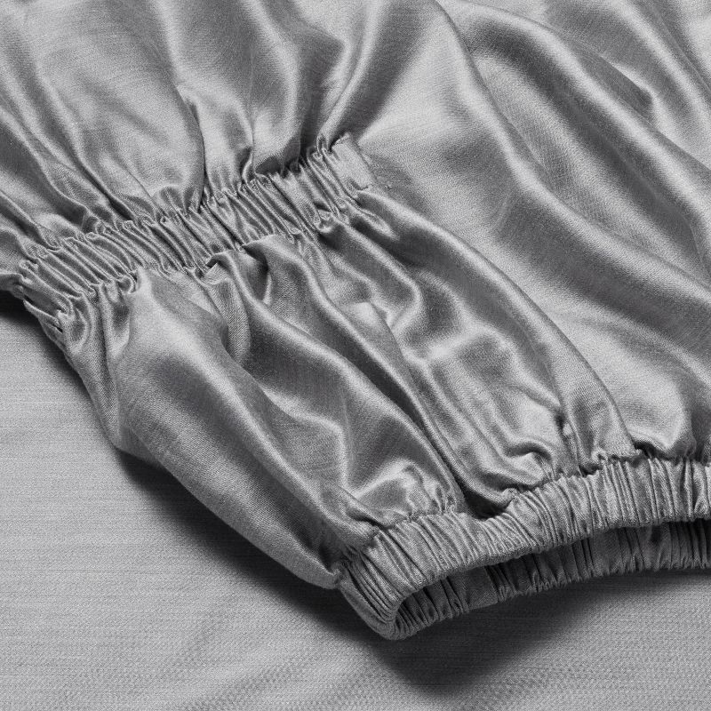 slide 4 of 7, Full 400 Thread Count Rayon from Bamboo Sheet Set Dark Gray - Casaluna™, 1 ct