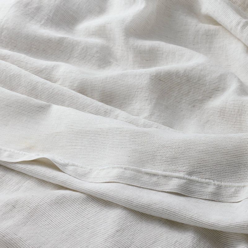 slide 3 of 7, Full 100% Linen Sheet Set Dark Gray Micro Stripe - Casaluna™, 1 ct