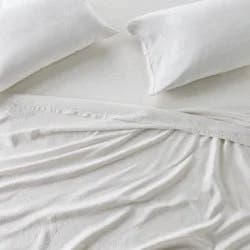 Full 100% Linen Sheet Set Gray Micro Stripe - Casaluna™