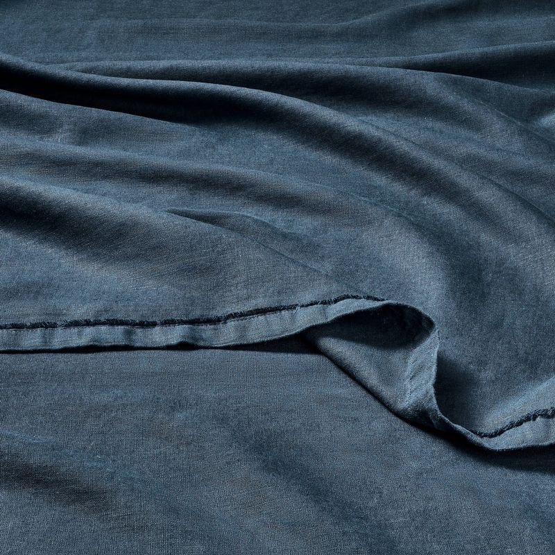 slide 3 of 7, Queen 100% Linen Sheet Set Dark Mineral Blue - Casaluna™, 1 ct