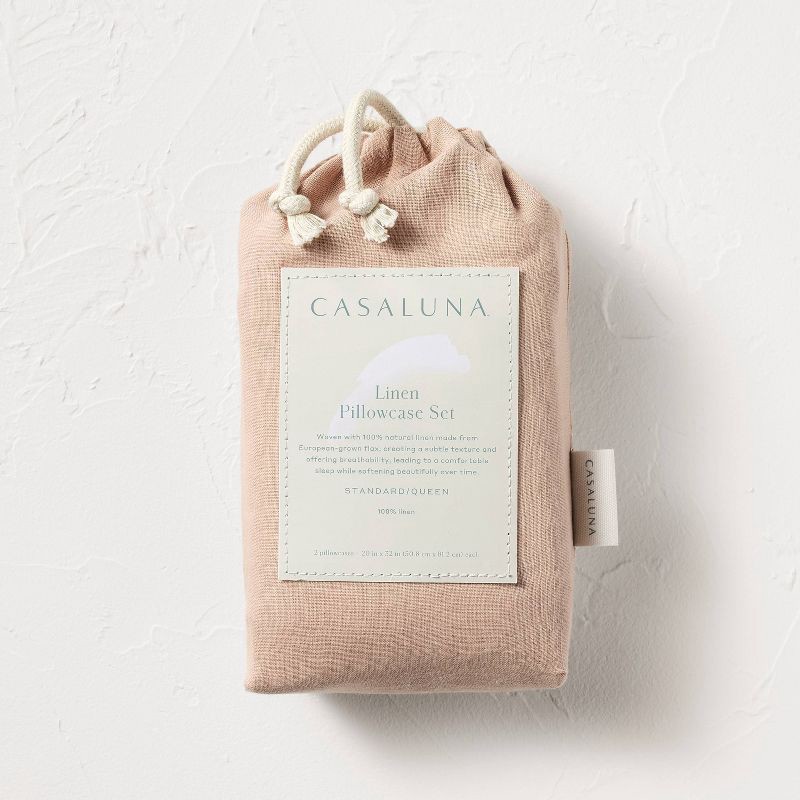 slide 5 of 5, King 100% Linen Pillowcases Light Adobe Clay - Casaluna™, 1 ct