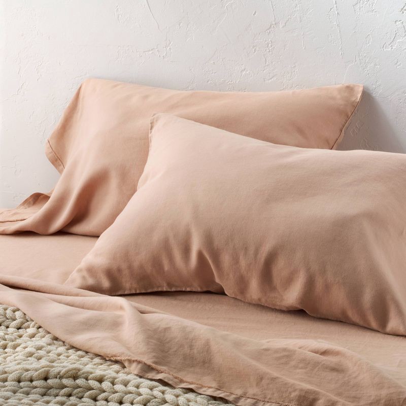slide 1 of 5, King 100% Linen Pillowcases Light Adobe Clay - Casaluna™, 1 ct