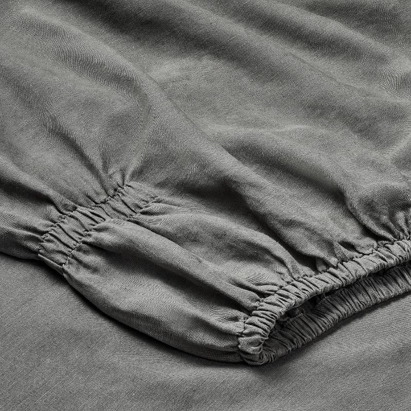 slide 4 of 7, King 100% Linen Sheet Set Dark Gray - Casaluna™, 1 ct