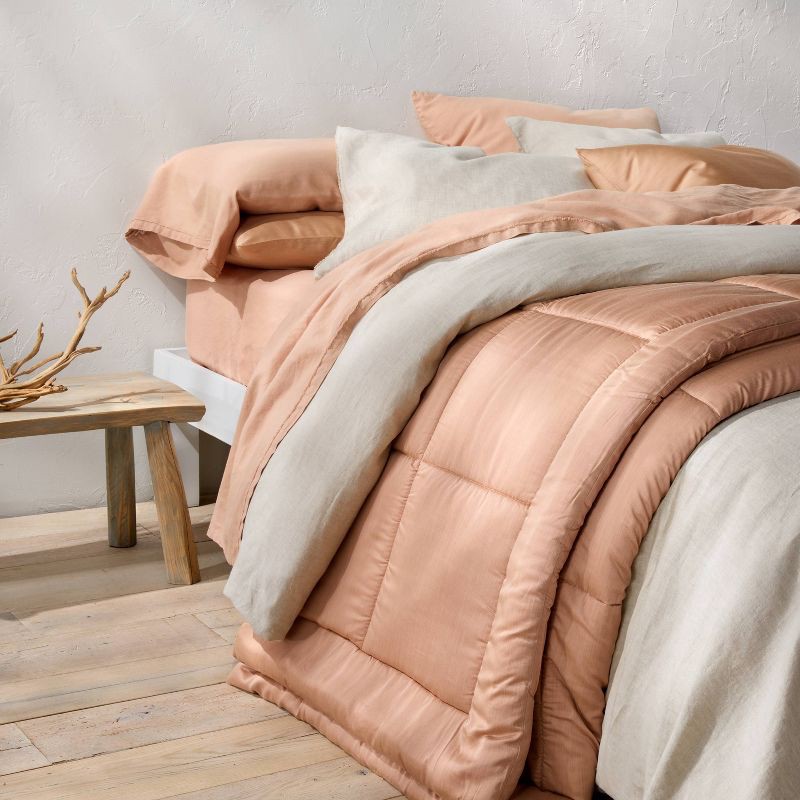 slide 2 of 7, Full 100% Linen Sheet Set Light Adobe Clay - Casaluna™, 1 ct