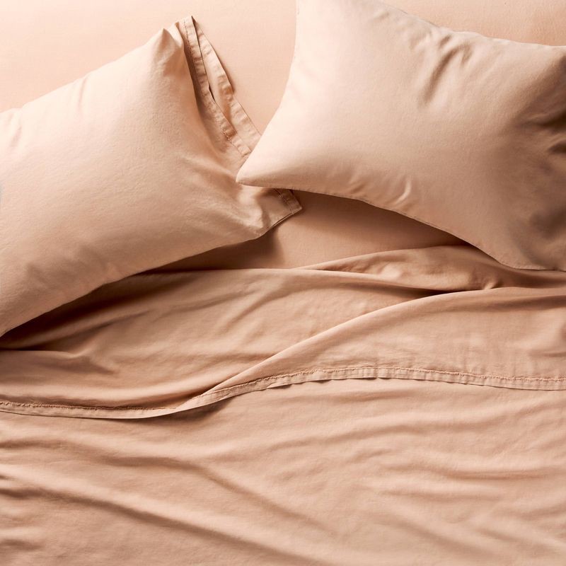 slide 1 of 7, Full 100% Linen Sheet Set Light Adobe Clay - Casaluna™, 1 ct