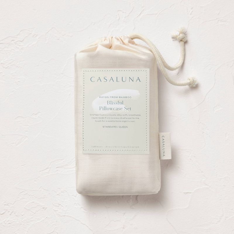 slide 5 of 5, King 400 Thread Count Rayon from Bamboo Pillowcases Natural - Casaluna™, 1 ct