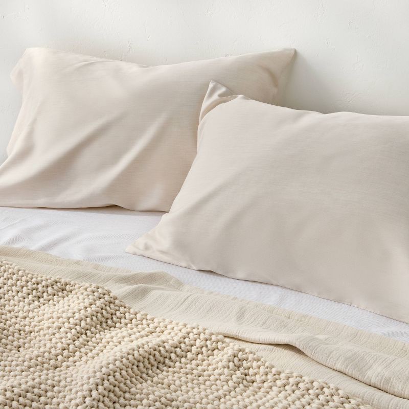 slide 1 of 5, King 400 Thread Count Rayon from Bamboo Pillowcases Natural - Casaluna™, 1 ct