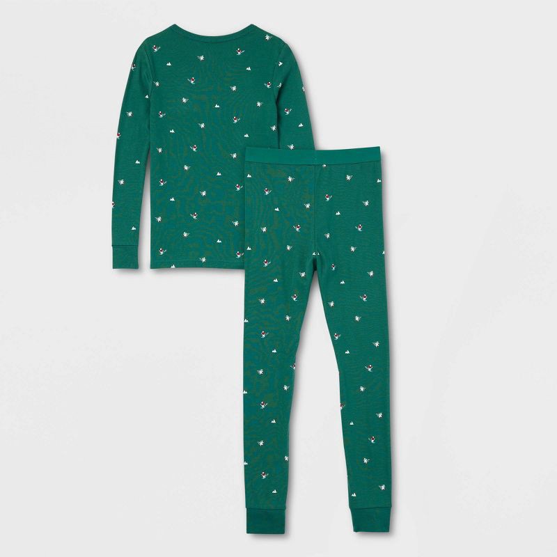 slide 3 of 4, Kids' Polar Bear Print Cotton Ribbed Holiday Matching Family Pajama Set - Wondershop™ Green 10, 1 ct