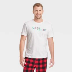 Men's "Sleigh What?" Holiday Matching Family Pajama T-Shirt - Wondershop™ White XL