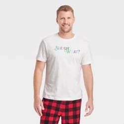 Men's "Sleigh What?" Holiday Matching Family Pajama T-Shirt - Wondershop™ White XL