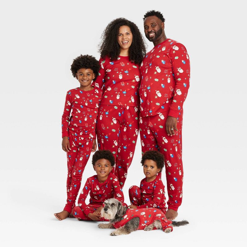 slide 4 of 4, Baby Santa Print Cotton Ribbed Holiday Matching Family Pajama Union Suit - Wondershop™ Red 6-9M, 1 ct