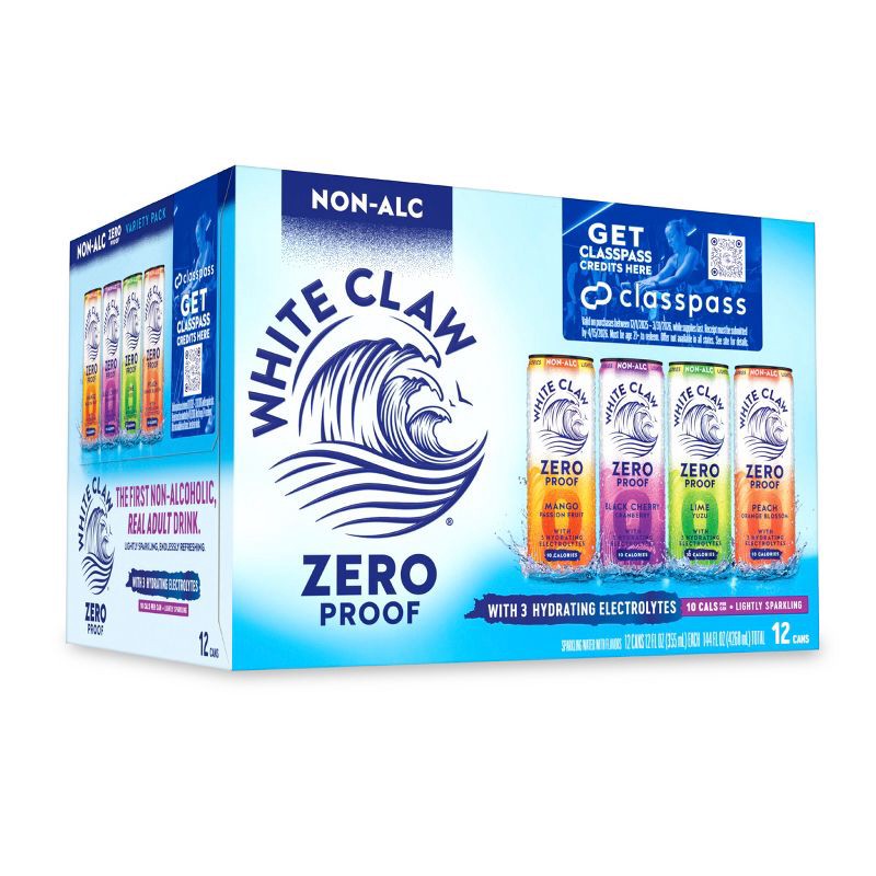 slide 1 of 14, White Claw Hard Seltzer White Claw Zero Proof Variety Pack - 12pk/12 fl oz Cans, 12 ct; 12 fl oz