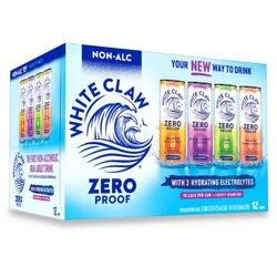 White Claw Hard Seltzer White Claw Zero Proof Non-Alcoholic Seltzer Variety Pack - 12pk/12 fl oz Cans