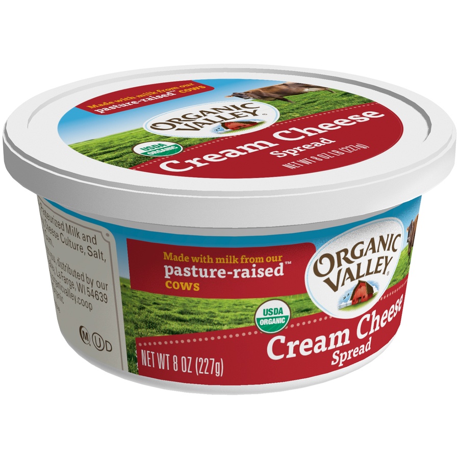 slide 3 of 3, ORGANIC VALLEY Organic Cream Cheese Spread, 8 oz, 8 oz