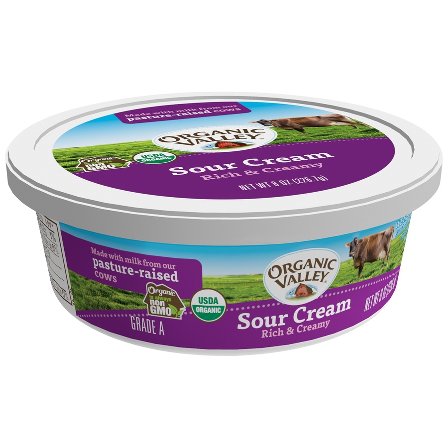 slide 3 of 3, Organic Valley Sour Cream, 8 oz