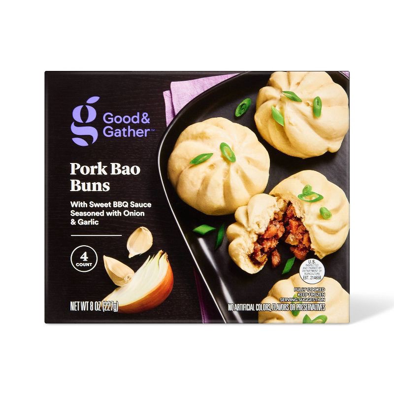 slide 1 of 3, Frozen BBQ Pork Bao Buns - 8oz - Good & Gather™, 8 oz