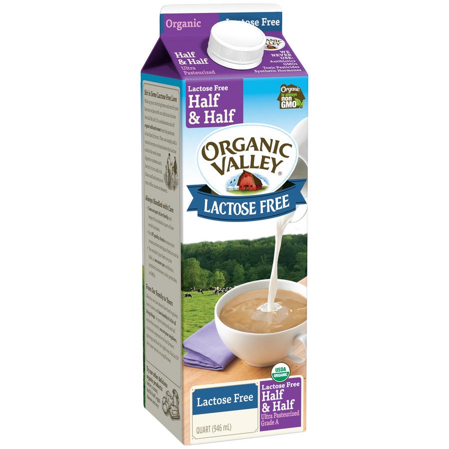 slide 3 of 3, Organic Valley Lactose Free Half & Half, 32 fl oz