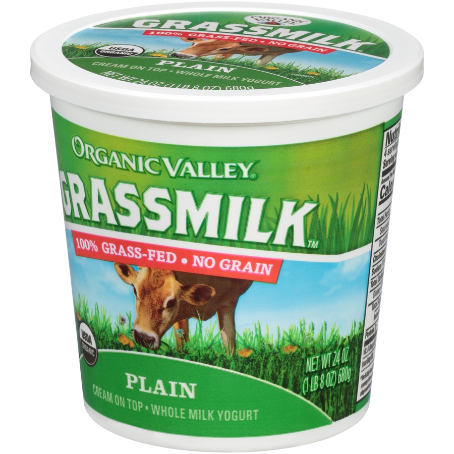 slide 8 of 8, Organic Valley Grassmilk Plain Whole Milk Yogurt, 24 oz