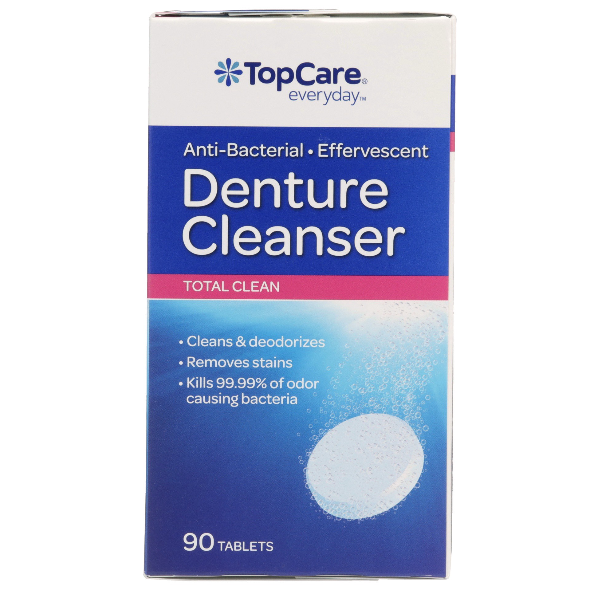 slide 3 of 6, TopCare Anti-bacterial Effervescent Total Clean Denture Cleanser Tablets, 90 ct