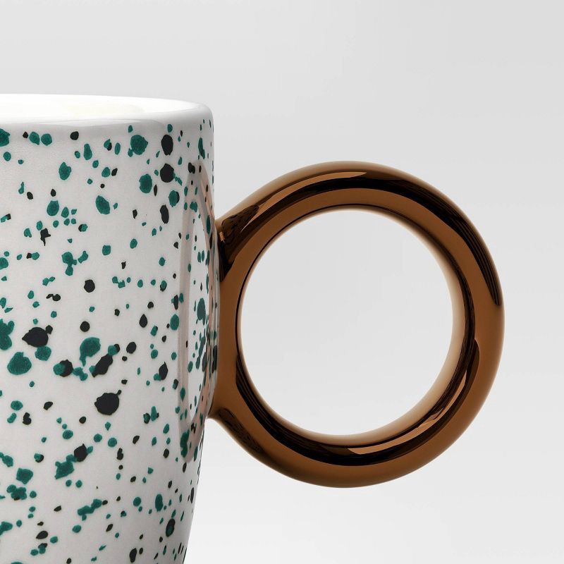 slide 3 of 3, 13oz Stoneware Spatter Print Mug Woodsy Green - Room Essentials™, 13 oz