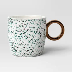 13oz Stoneware Spatter Print Mug Woodsy Green - Room Essentials™