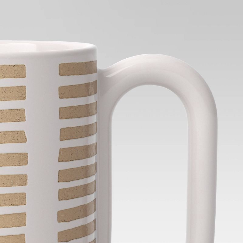 slide 3 of 3, 16oz Stoneware Broken Blinds Print Mug Golden Apple - Room Essentials™, 16 oz
