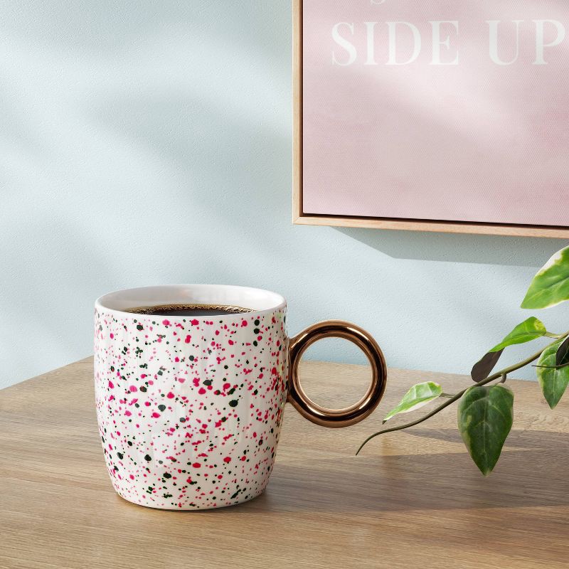 slide 2 of 3, 13oz Stoneware Spatter Print Mug Ruby Pink - Room Essentials™, 13 oz