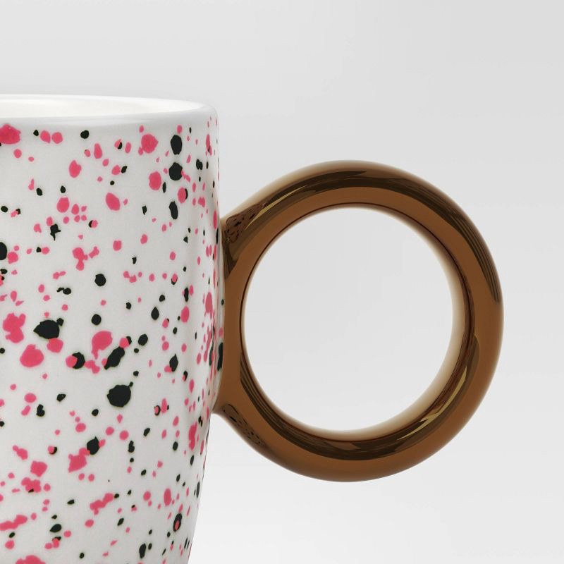 slide 3 of 3, 13oz Stoneware Spatter Print Mug Ruby Pink - Room Essentials™, 13 oz