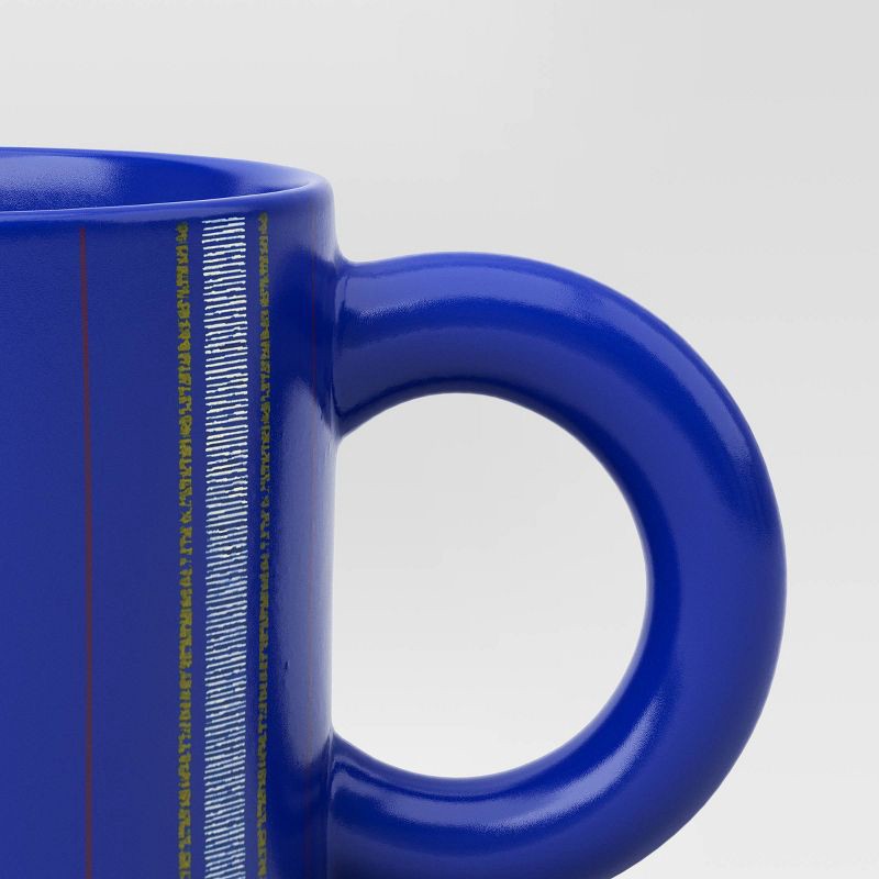slide 3 of 3, 16oz Stoneware Piecemeal Horizontal Striped Mug Candid Cobalt - Room Essentials™, 16 oz