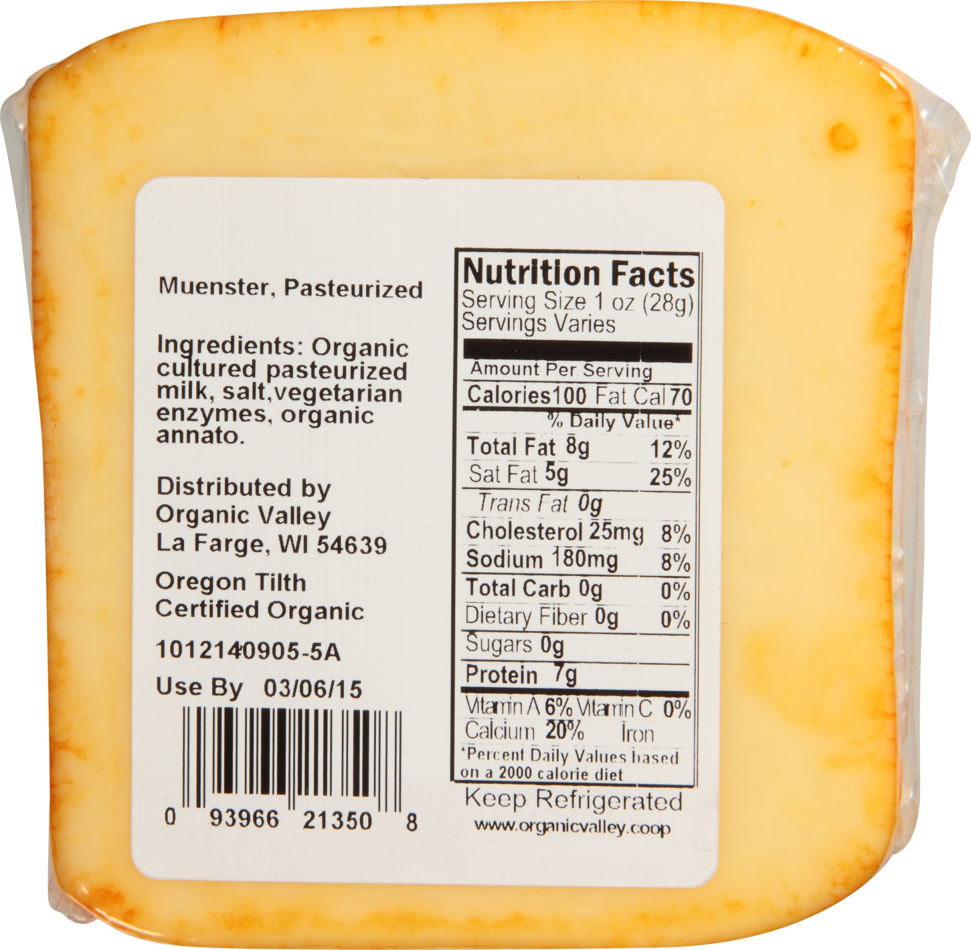 slide 4 of 6, ORGANIC VALLEY Organic Muenster Cheese Block, 8 oz, 8 oz