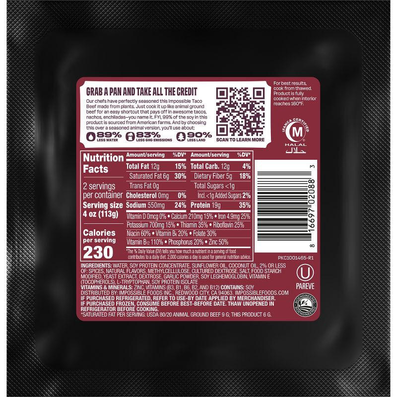 slide 4 of 7, Impossible Taco Beef Meat From Plants Gluten Free Meal Makers - 8oz, 8 oz