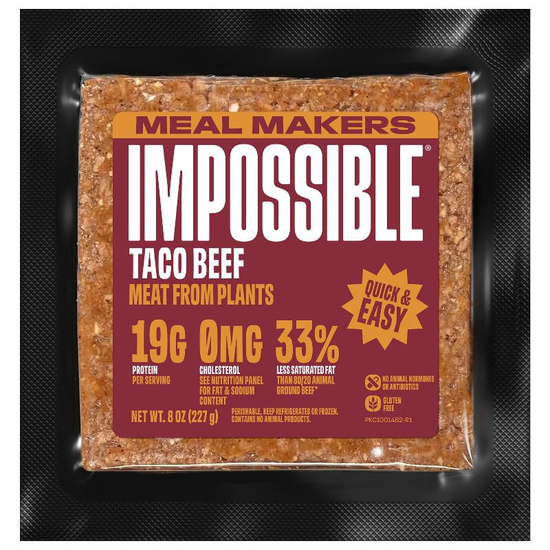 slide 1 of 7, Impossible Taco Beef Meat From Plants Gluten Free Meal Makers - 8oz, 8 oz