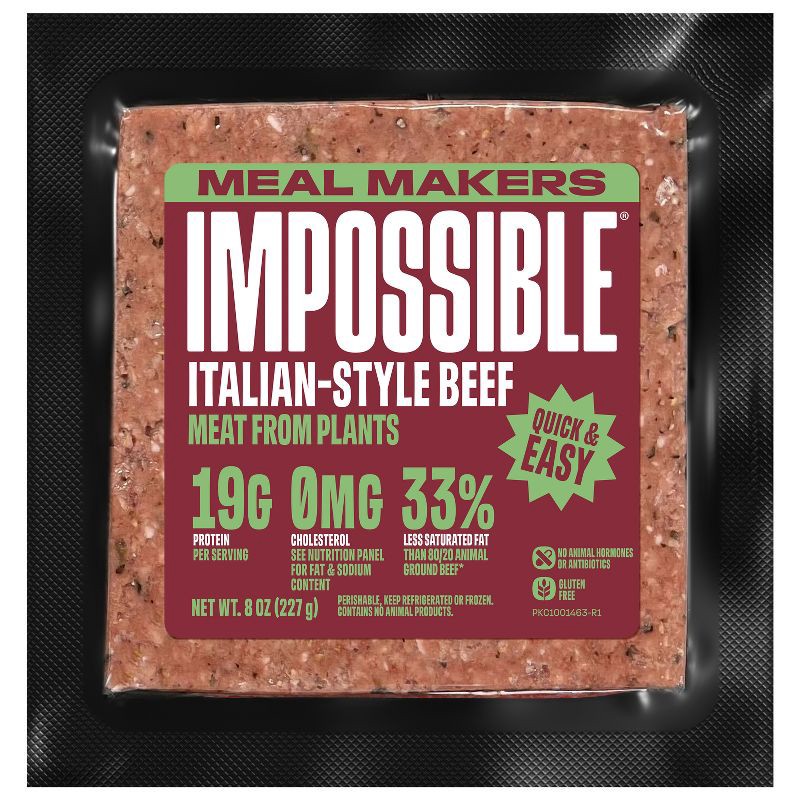 slide 1 of 7, Impossible Italian-Style Beef Meat From Plants Gluten Free Meal Makers - 8oz, 8 oz