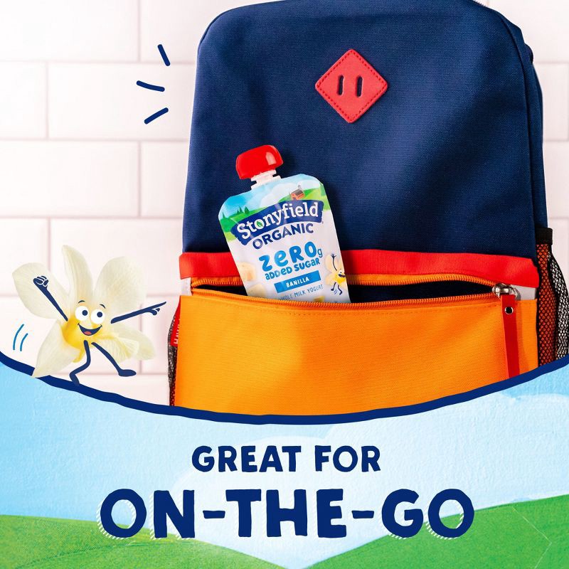 slide 5 of 10, Stonyfield Kids' Organic ZERO Added Sugar Kids Pouch Vanilla 3.5oz 4pk, 4 ct; 3.5 oz