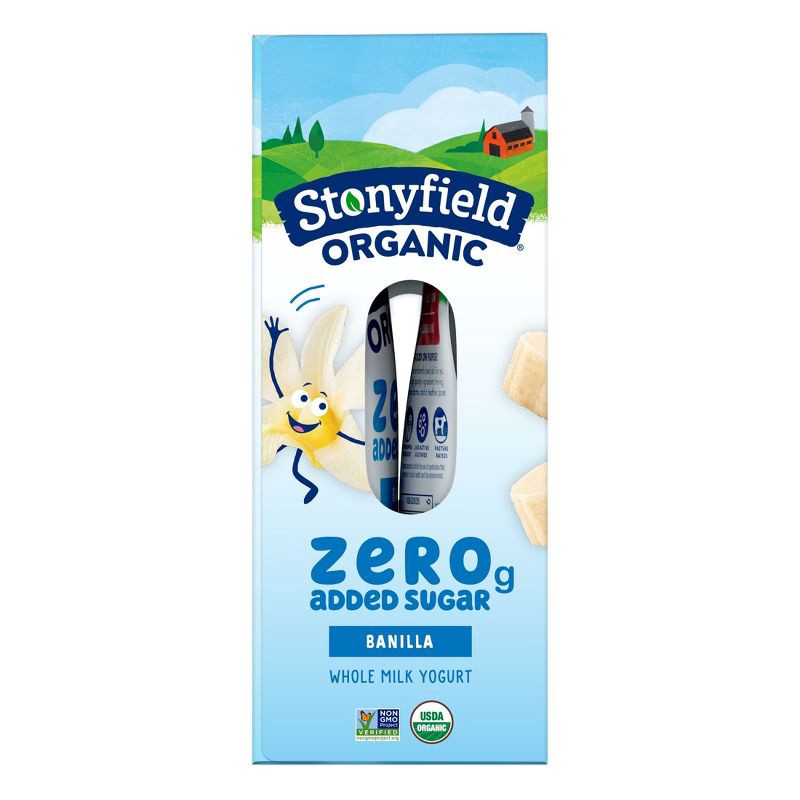 slide 10 of 10, Stonyfield Kids' Organic ZERO Added Sugar Kids Pouch Vanilla 3.5oz 4pk, 4 ct; 3.5 oz