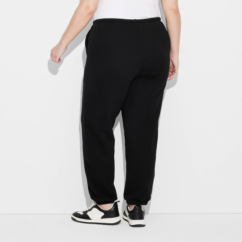 slide 3 of 3, Women's High-Rise Slim Fit Joggers - Wild Fable™ Black XXL: Cotton Fleece, Elastic Waist, 29" Inseam, 1 ct