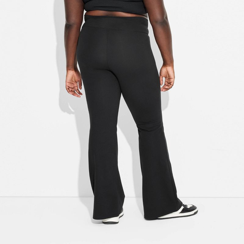 slide 3 of 3, Women's ButterBliss High-Waisted Flare Leggings - Wild Fable™ Black XXL: Recycled Polyester, Slim Fit, 1 ct