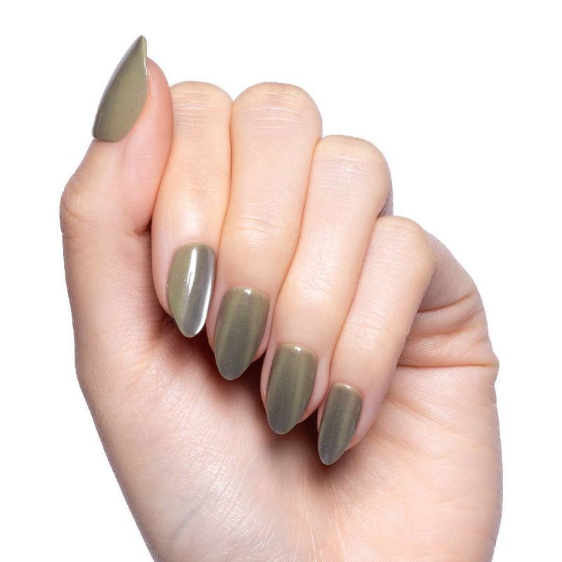 slide 4 of 7, Olive & June Press-On Fake Nails - Almond Medium - Sage Velvet - 42ct, 42 ct