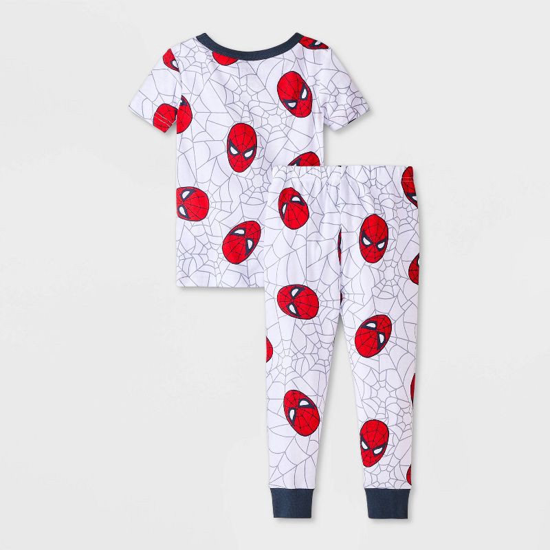 slide 2 of 4, Toddler Boys' 4pc Snug Fit Cotton Spider-Man Pajama Set - Red 5T: Crew Neck, Short & Long Sleeve, Machine Washable, 4 ct