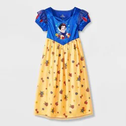 Toddler Girls' Disney Princess Snow White NightGown - Blue 3T: Lightweight Polyester, Crew Neck, Short Sleeve,
