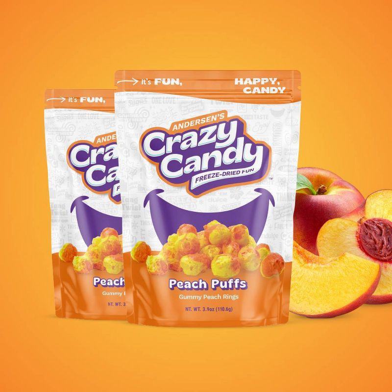 slide 3 of 4, Crazy Candy Freeze Dried Candy - Peach Puffs - 1.7oz, 1.7 oz