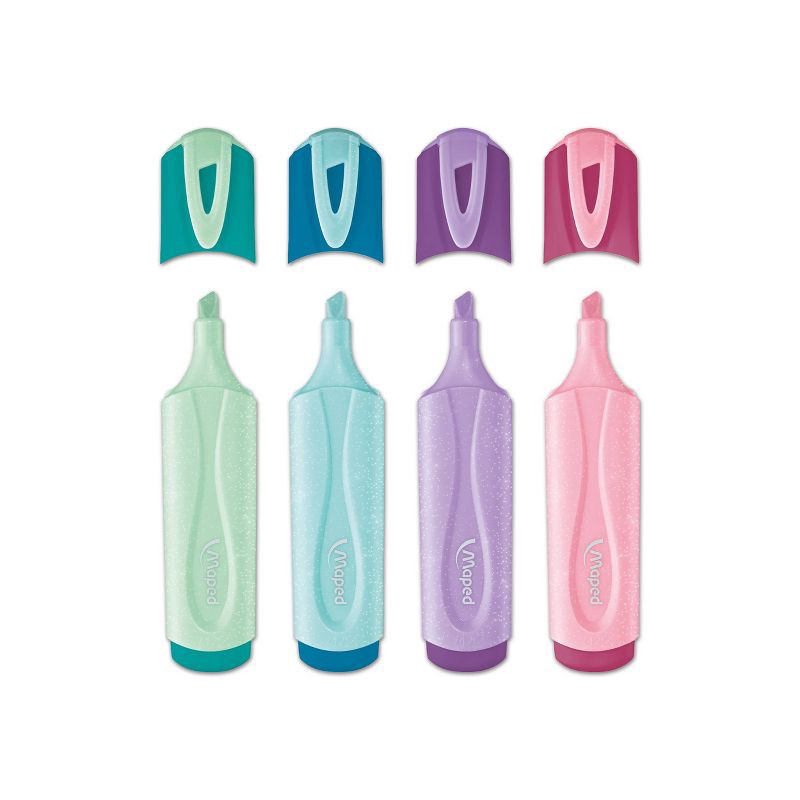 slide 3 of 4, Maped 4pk Fluo Peps Classic Pastel Glitter Highlighters, 4 ct