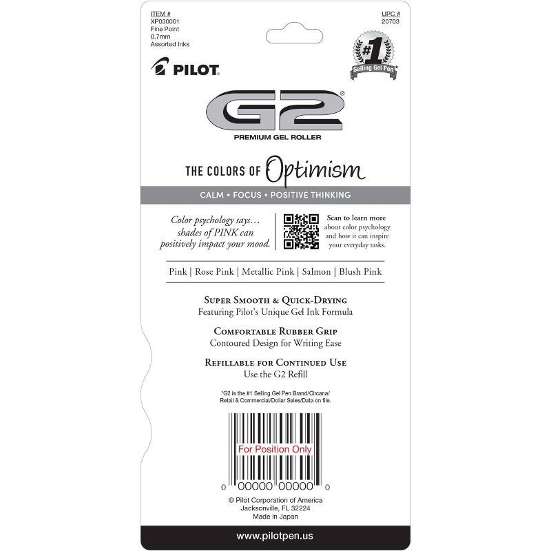 slide 7 of 7, G2 Gel Pilot 5pk G2 Boost Gel Pens Fine Point 0.7mm Assorted Pink Ink, 5 ct