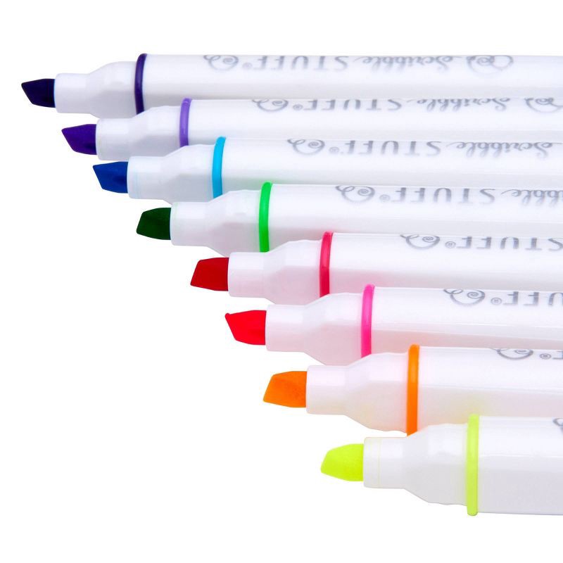 slide 5 of 9, Scribble Stuff 8ct Doubled Ended Highlighter Marker/Fine Tip Pen, 8 ct