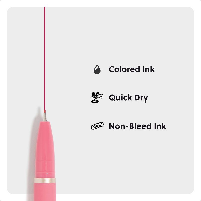 slide 5 of 5, U Brands 10ct Soft Touch Catalina Colored Ink Felt Tip Pens Brights, 10 ct
