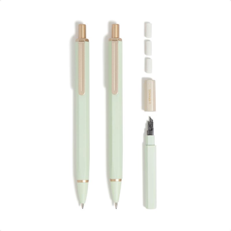 slide 1 of 5, U Brands 2pk Cambria with Refills Soft Touch Olive, 2 ct