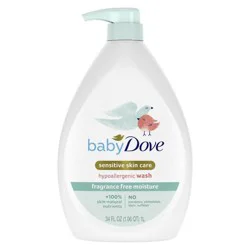 Baby Dove Fragrance Free Moisture Baby Body Wash & Shampoo Hypoallergenic for Eczema-Prone Skin - 34 fl oz