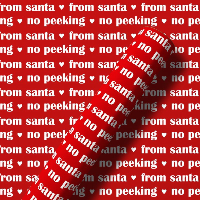 slide 1 of 4, American Greetings 96"x30" Christmas Wrapping Paper From Santa, 1 ct