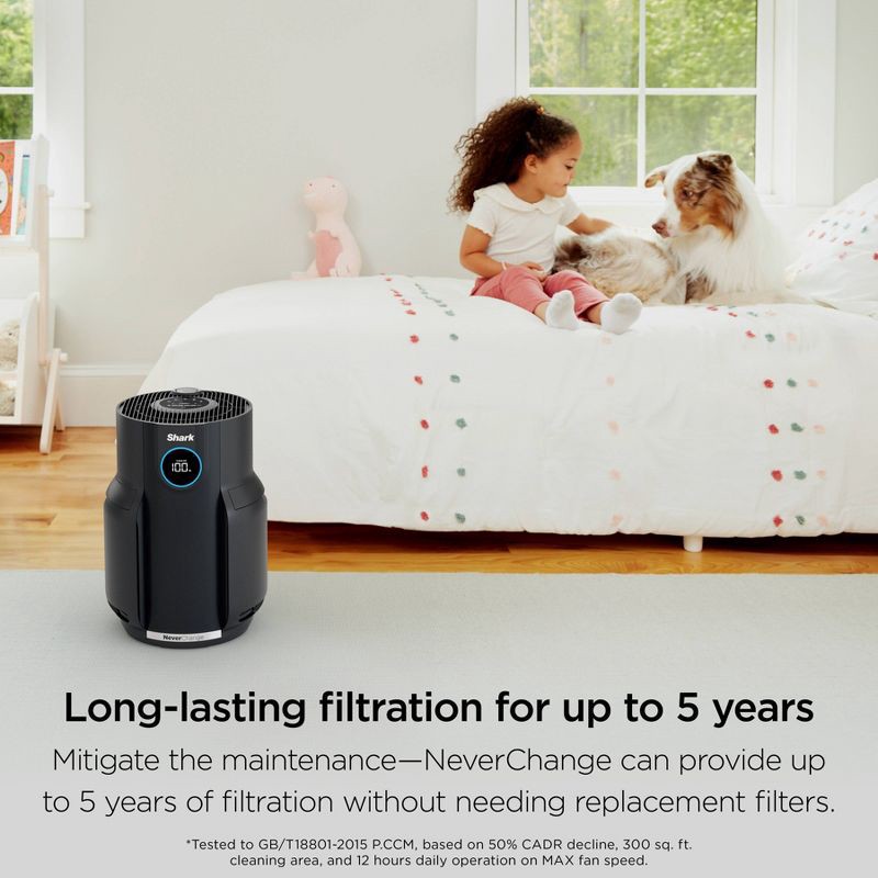 slide 4 of 12, Shark Never Change Air Purifier 5-Year Filter Life 650 sq ft HP152, 650 sq ft