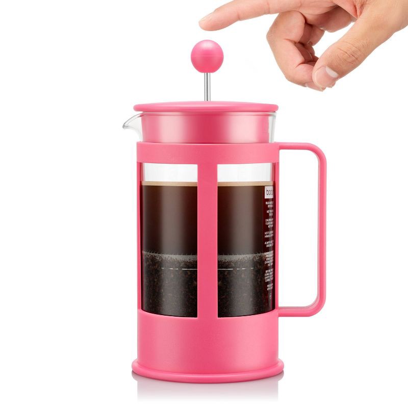slide 3 of 5, Bodum Kenya 8 Cup 34oz French Press Coffee Maker Pink: Manual Coffee Pot, BPA-Free, Dishwasher-Safe, Reusable Filter, 34 oz